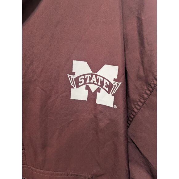 Mississippi State Bulldogs Hooded Jacket Maroon Windbreaker Pullover Men's M - Picture 3 of 9